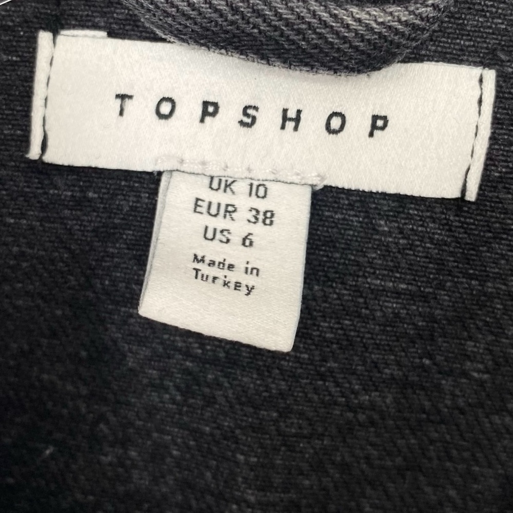 Topshop Black Denim Jean Jacket Moto - Picture 6 of 7
